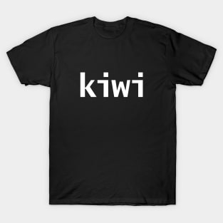 Kiwi Minimal Typography White Text T-Shirt